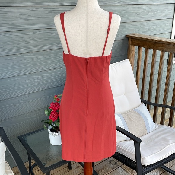 Abercrombie & Fitch Red Mini Dress W/ Bow (Size: Small Tall) - Picture 3 of 4